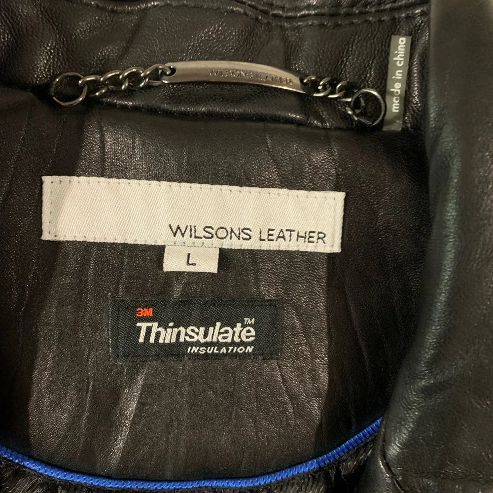 🖤 Like NEW! Wilsons Black Genuine Leather Full Knee Length Coat, L,Large - Picture 2 of 9